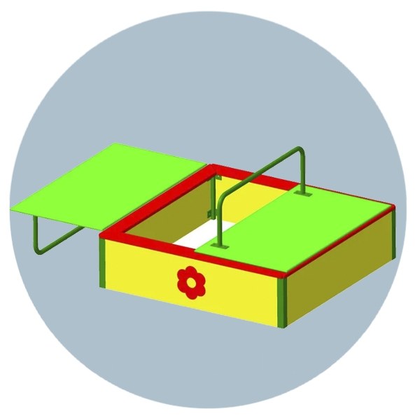 Песочница П-2 с откидными крышками